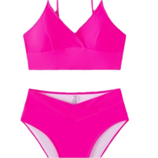 Dame Højskåret Bikini-Sæt med raffineret Wickelbund og feminint Design Stilla