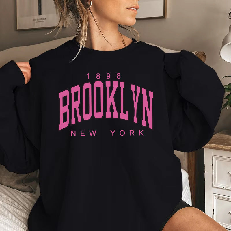 Kvinders sweatshirt med afslappet Brooklyn print og behagelig pasform Stilla