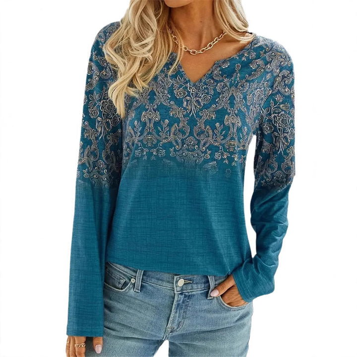 Dame longsleeve med filigranmønster Stilla
