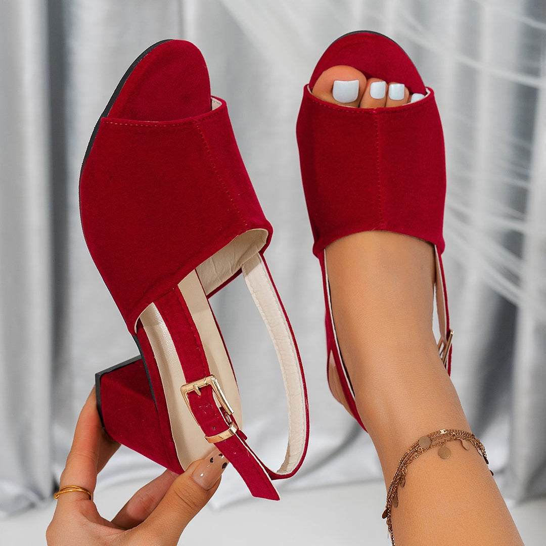 Dame Elegante Slingback Sandaler med stilfuld blokhæl og moderigtig remlukning Stilla