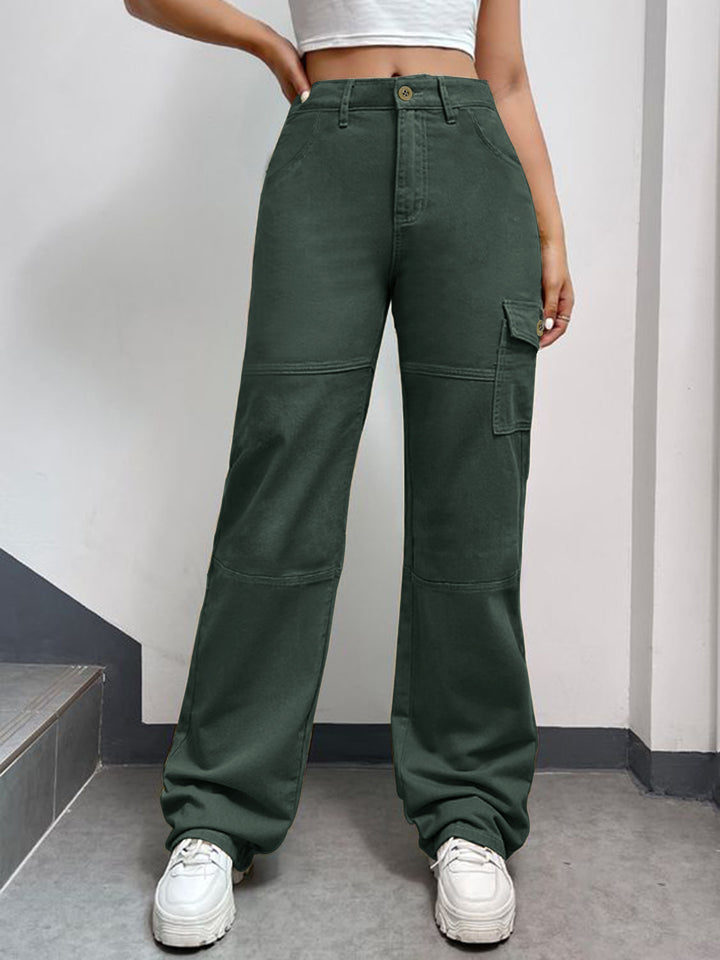 Dame Cargo-Jeans med bred pasform og praktiske sidelommer Stilla