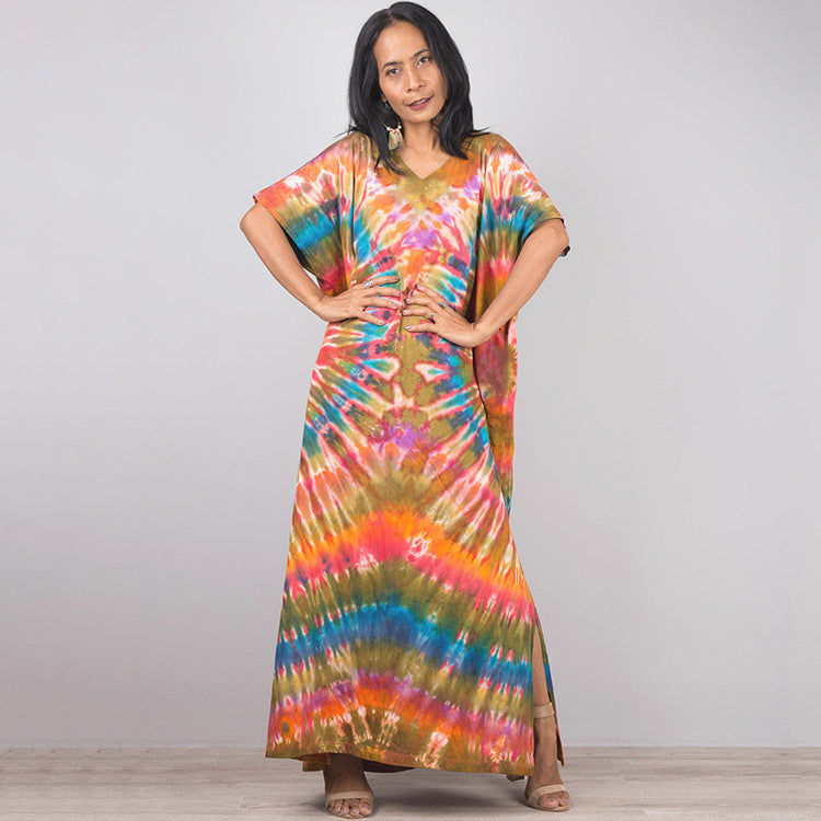 Dame maxikjole i batikstil Stilla