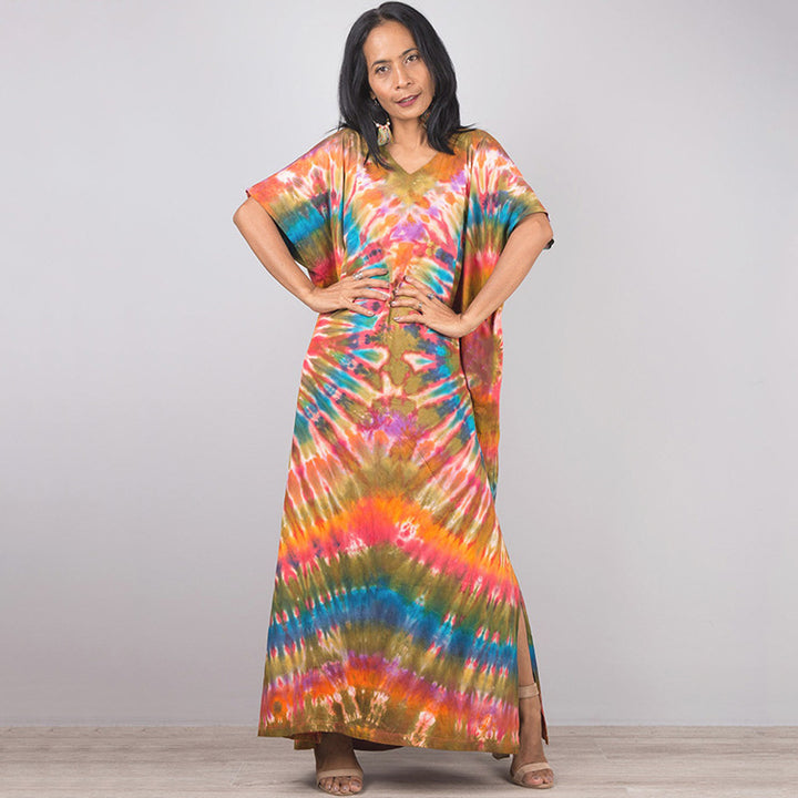 Dame maxikjole i batikstil Stilla
