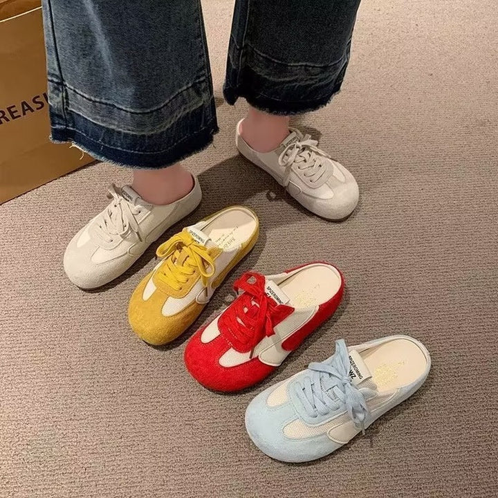 Dame fritids-sneakers i sportslig retro-stil med åndbart mesh-yderside og skridsikker sål Stilla