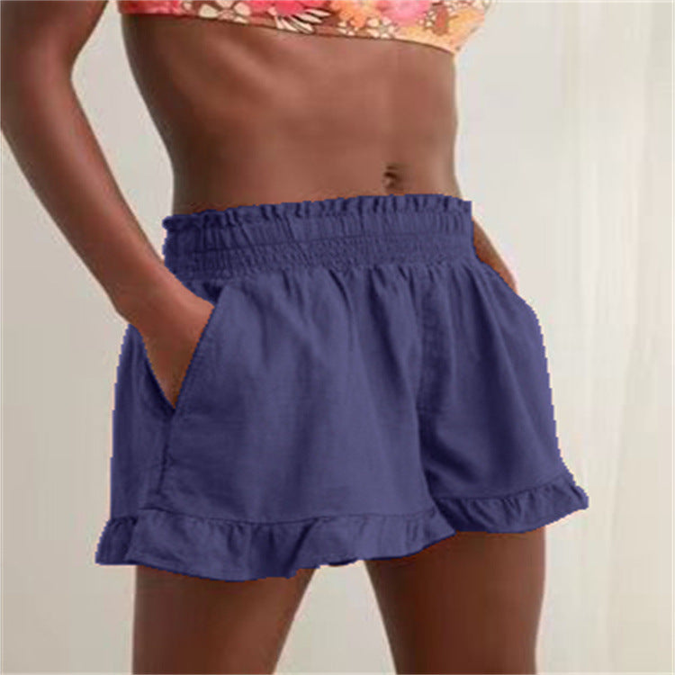 Kvinder Ruffle Hem Freizeitshorts Stilla