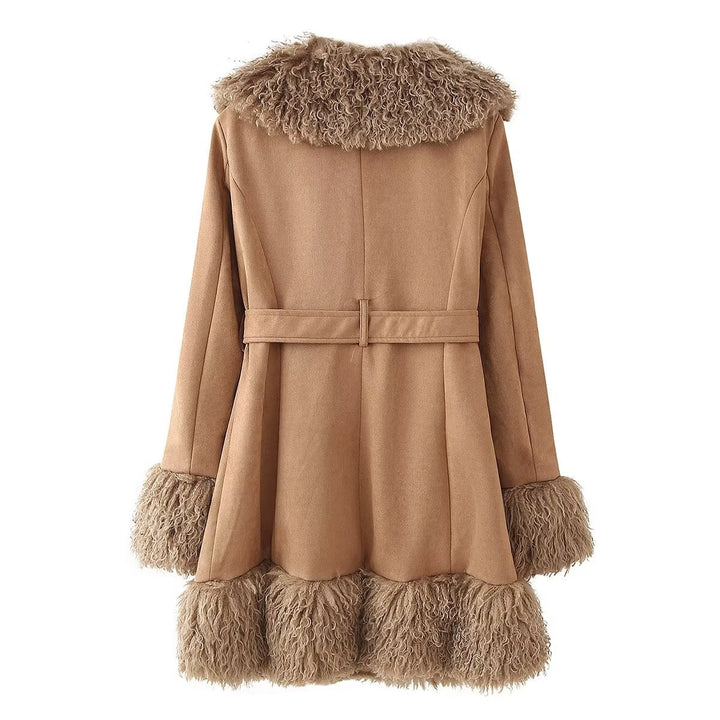 Femme Cozy Kunstpelskrave Utility Frakke Stilla