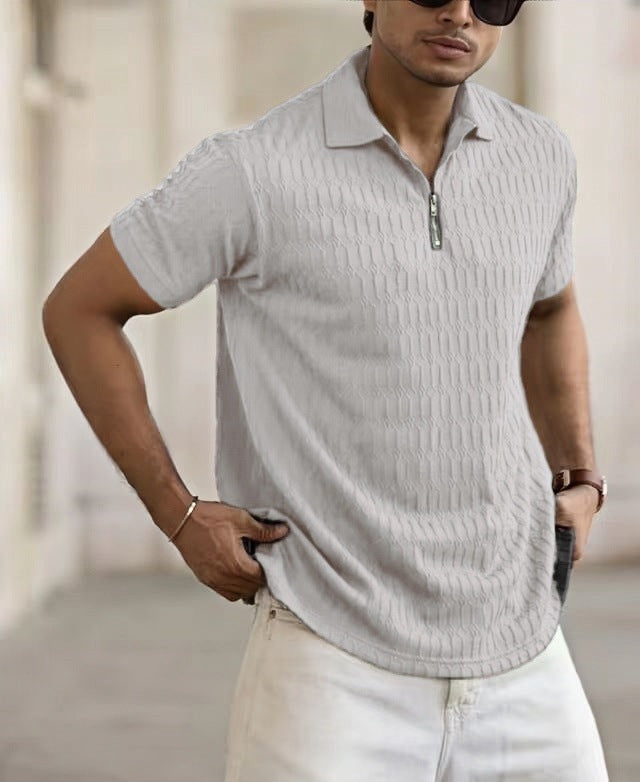 Herrer Struktur Polo Shirt Stilla