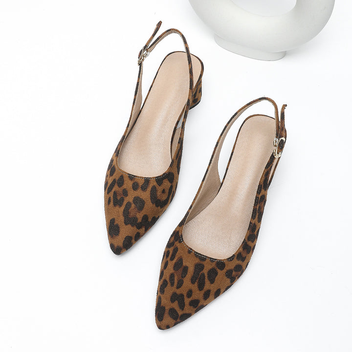 Dame Slingback Pumps med leopardmønster Stilla