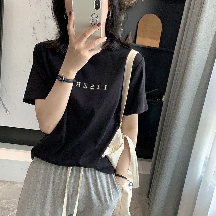 Femme Klassisk Kortærmet Grafik T-Shirt Stilla