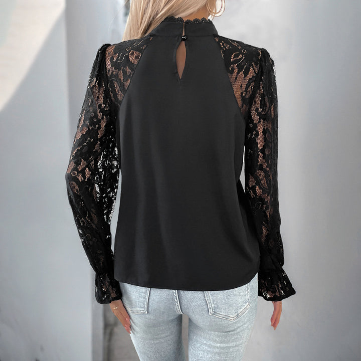 Dame elegant spidsærme bluse Stilla