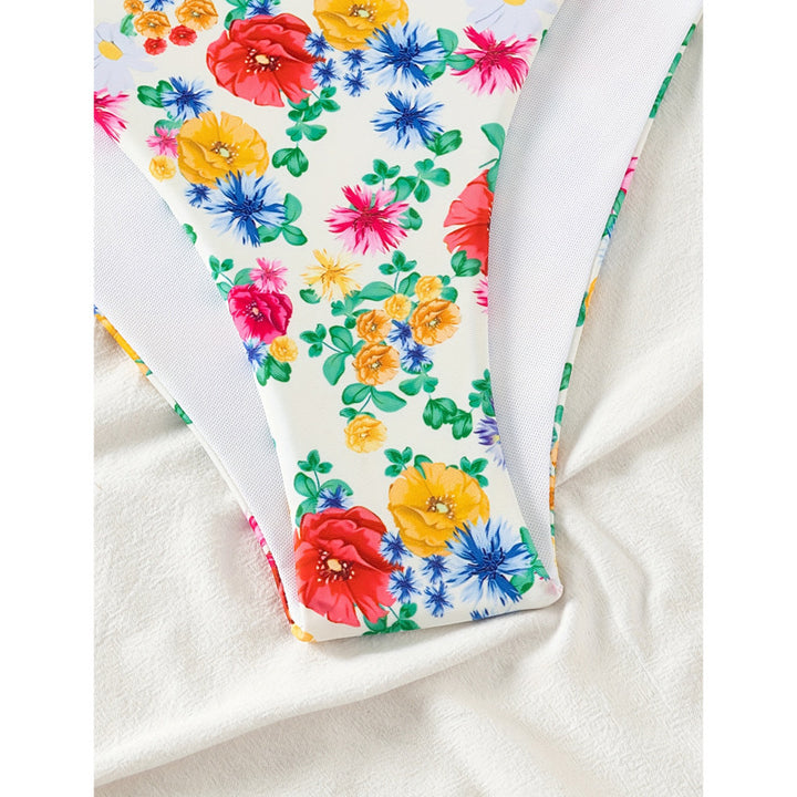 Dame Floral Print Højskåret Bikini Sæt Stilla 1750313345