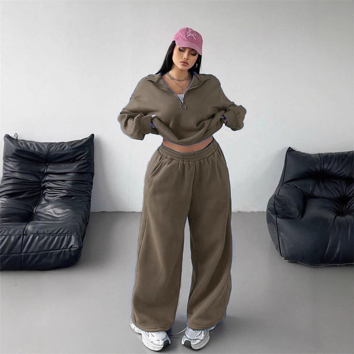 Kvinders sporty hættetrøje og sweatpants sæt Skovae