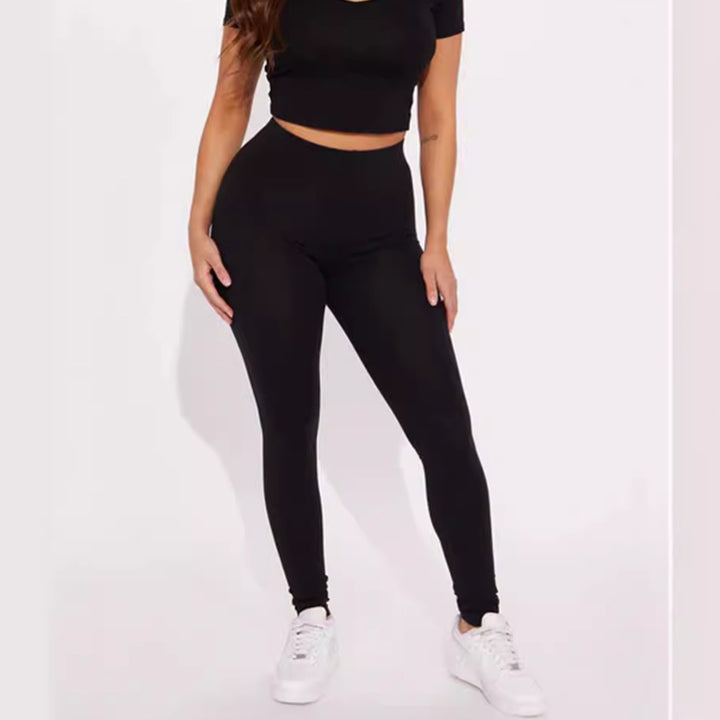 Dame leggings med høj talje og figursyet snit Skovae