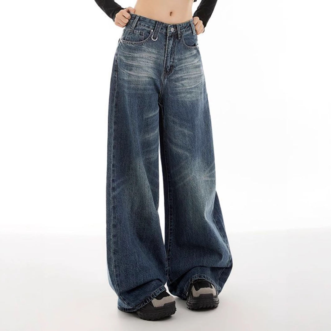 Dame ekstra jeans i trendy brugt look Stilla