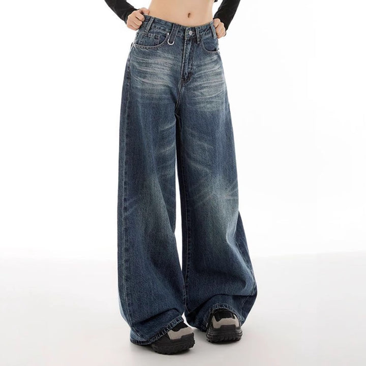 Dame ekstra jeans i trendy brugt look Stilla