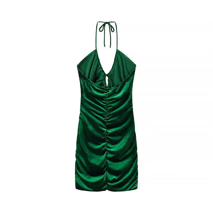 Femme Halter Neck Rüschen Mini Kjole Stilla