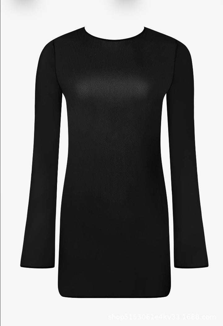 Dame langærmet skjorte med moderne bølgemønster Stilla