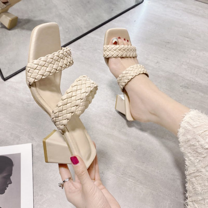 Dame Elegante og fletede hæle sandaler med blokhæle Stilla