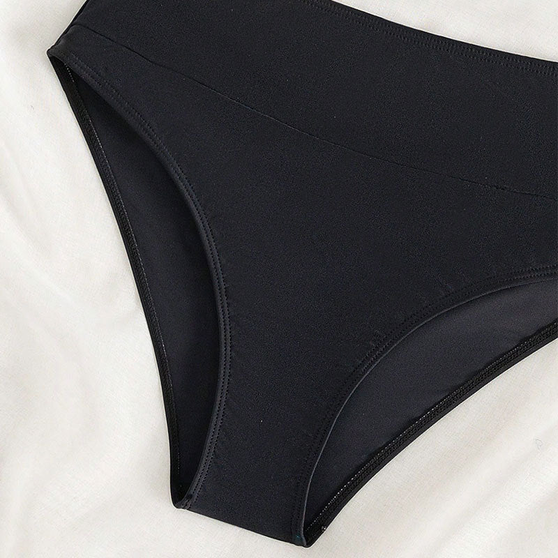 Dame bikini-sæt med sporty design og høj talje Stilla