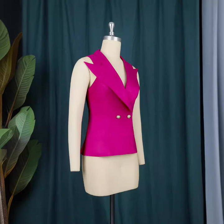 Dame Elegant Blazer Sæt med løst skårne Bukser Skovae
