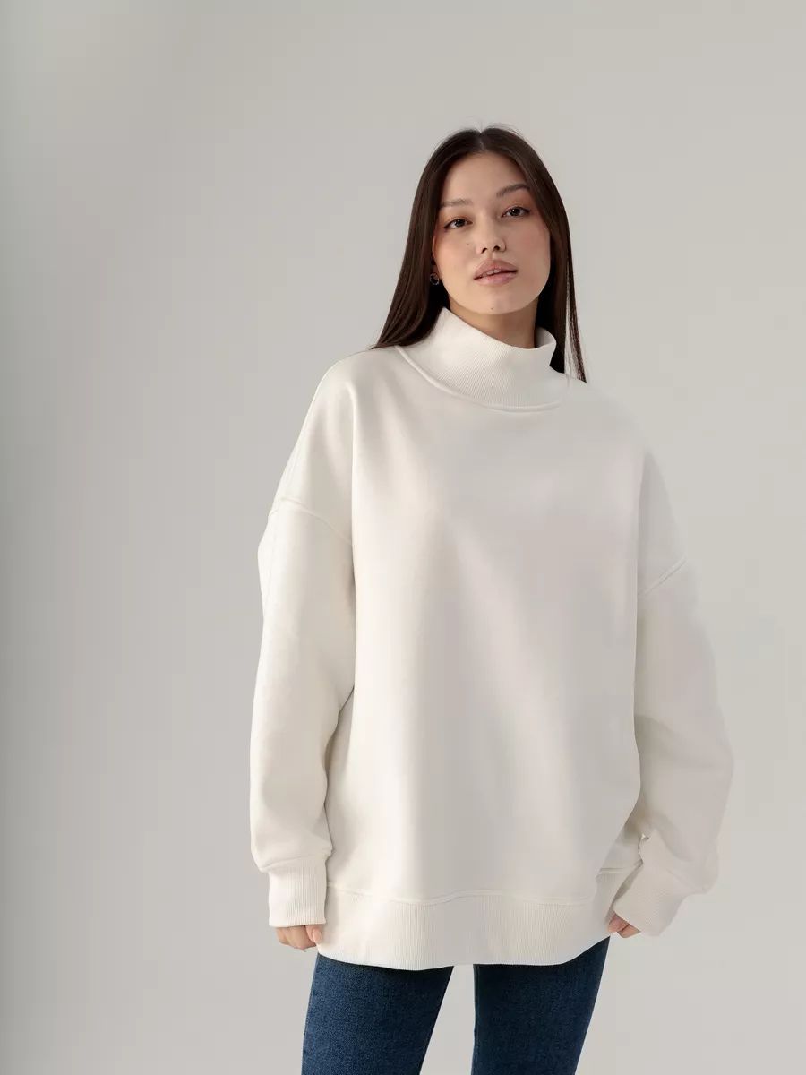 Dame Oversized Rullekrave-Trøje i hyggeligt materiale med moderne snit Stilla