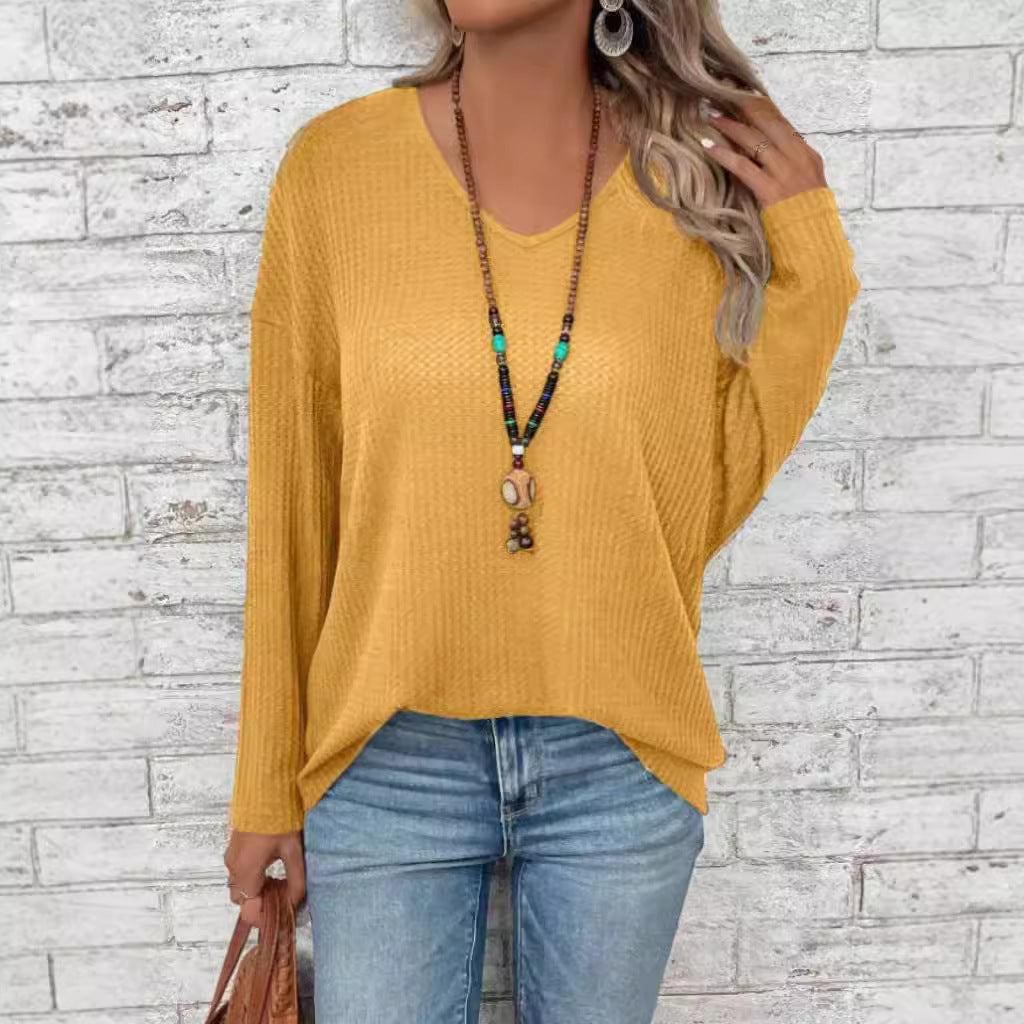 Dame afslappet V-hals sweater Stilla