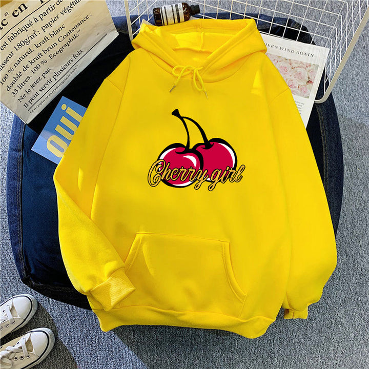 Kvinderne hoodie med munter kirsebærmotiv Skovae