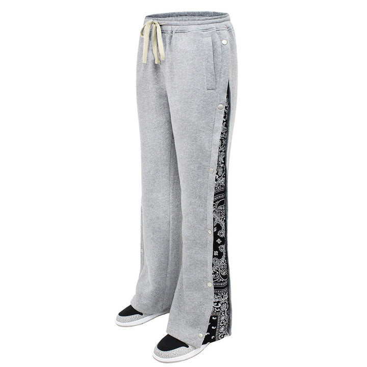 Dame behagelige Sweatpants med sidelommer og stilfuldt Paisley-mønster Stilla