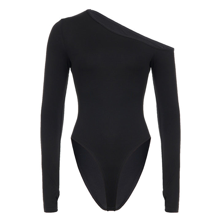 Damer elegant bodystocking med lange ærmer og vid halsudskæring Skovae