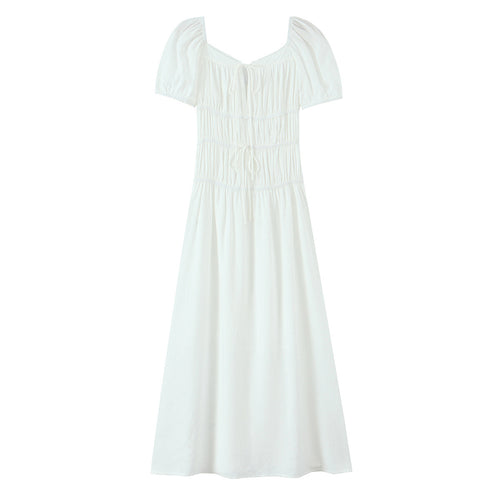 Femme Relaxed Fit Maxi Kjole med Smocking-Detail Stilla