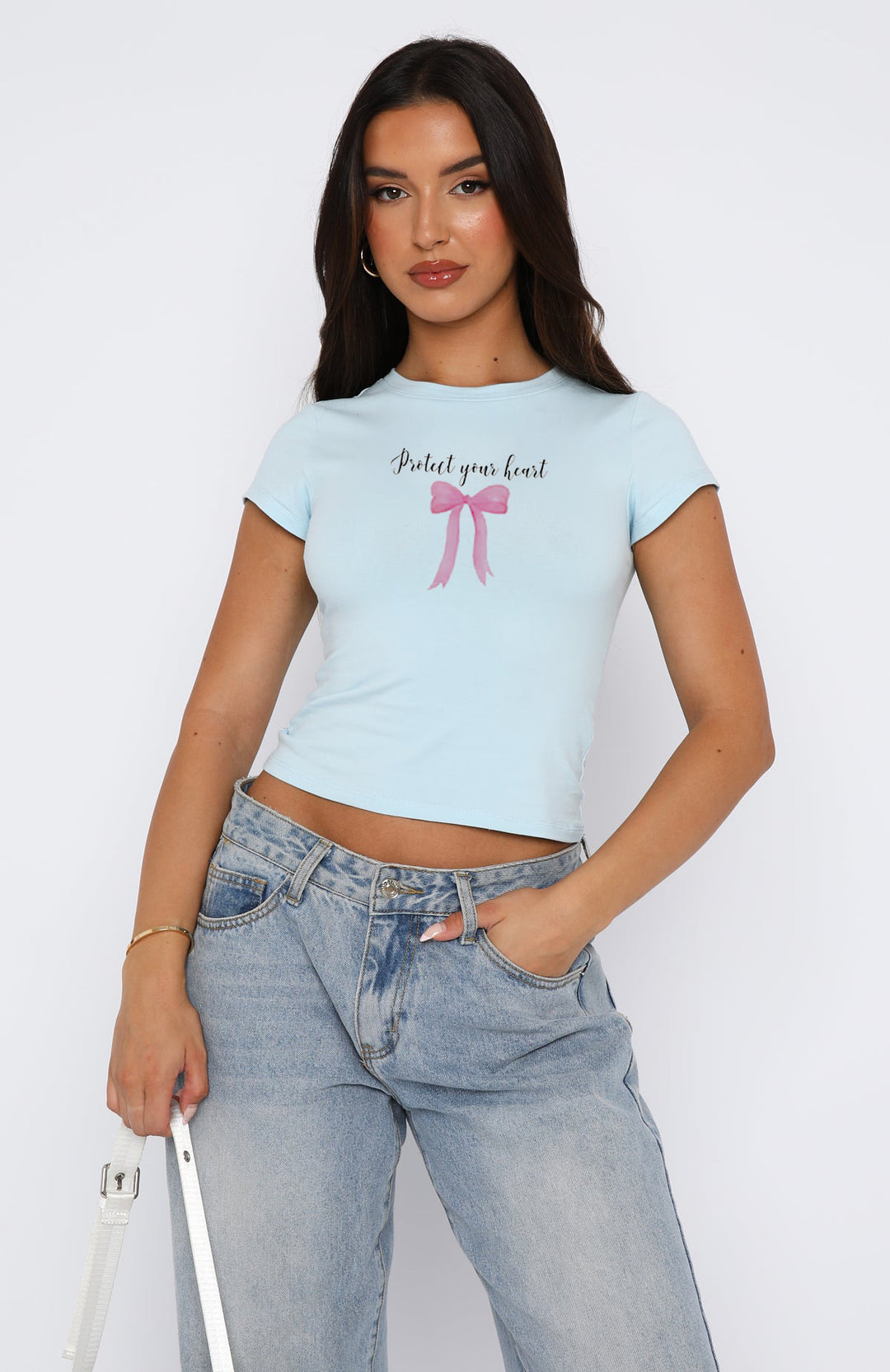 Dame behageligt crop-top med moderne print Skovae