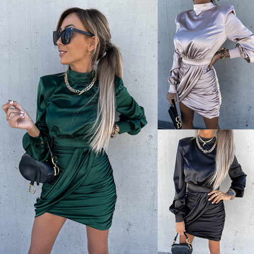 Dame omslagskjorte med elegant satin overmateriale og glamorøs skæring Stiila