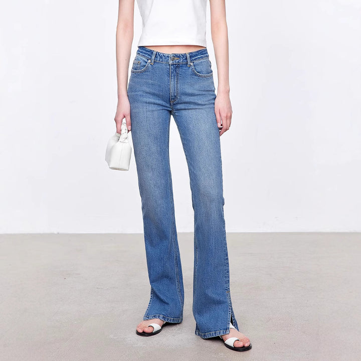 Kvinder bootcut jeans i vintage stil med høj talje Stilla