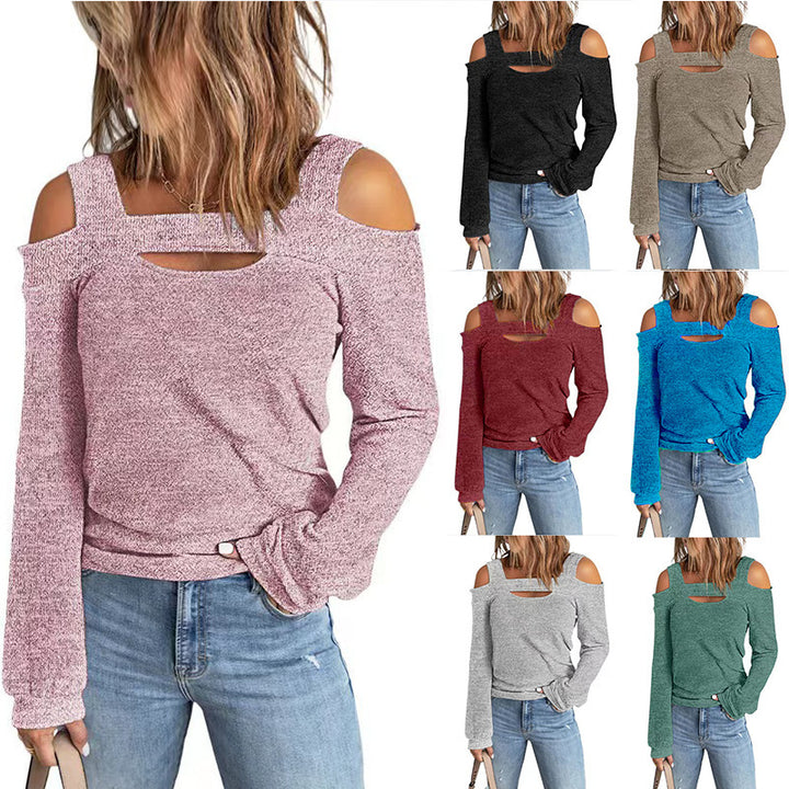 Dame modetop med cut-out-detaljer og lange ærmer Stilla
