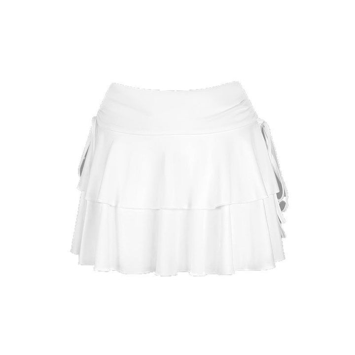 Dame Sporty Tennis Skirt med Flæse Detaljer og Side Snore Skovae