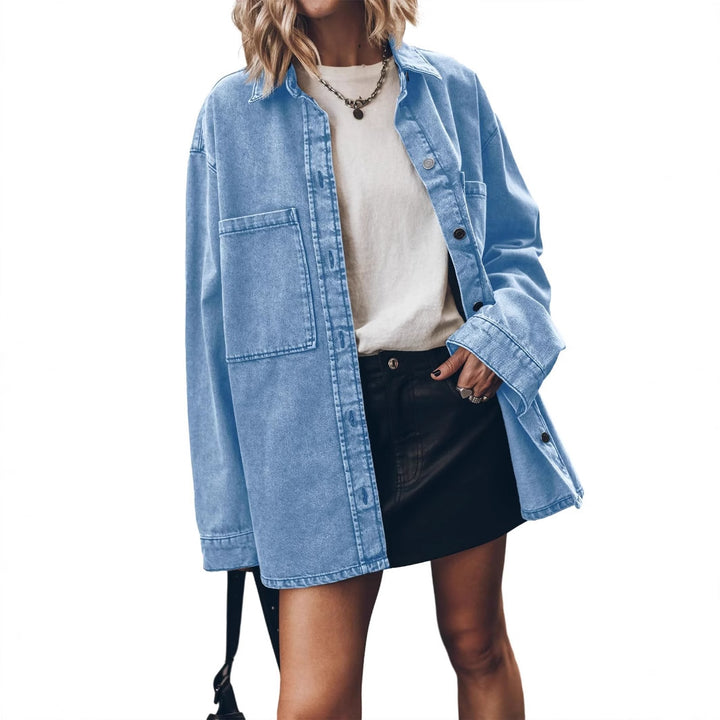 Dame Oversized Jeansjakke med moderigtige detaljer og praktiske lommer Stilla