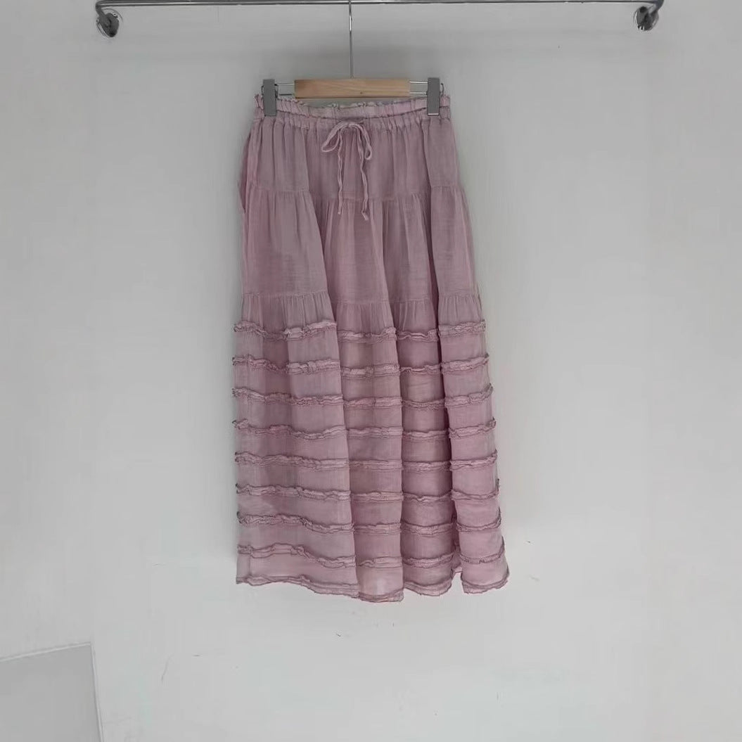 Femme Bohemian lagdelt maxi-nederdel med elastisk talje Stilla