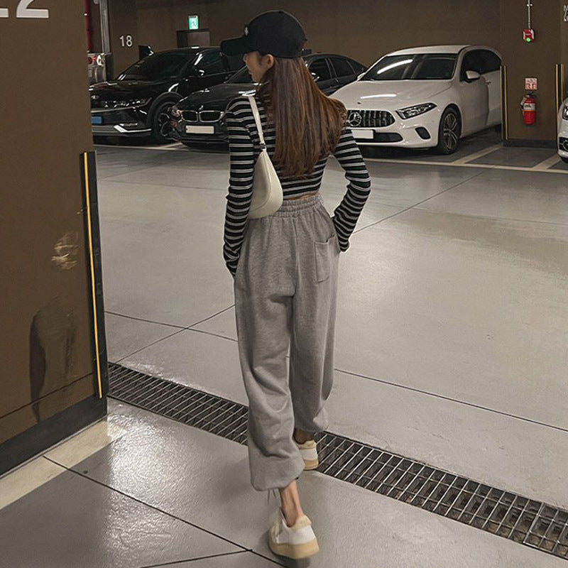 Kvindernes komfortable, vide sweatpants med elastisk talje Stilla