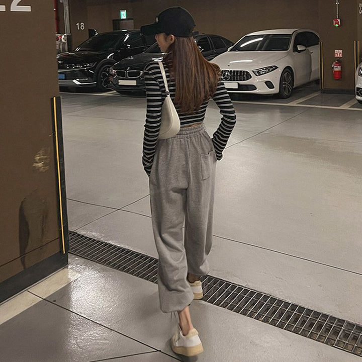 Kvindernes komfortable, vide sweatpants med elastisk talje Stilla