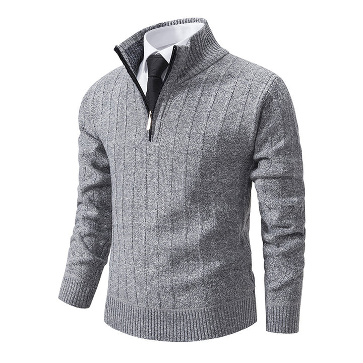 Herre Premium Høj Krave Lynlås Pullover Stilla