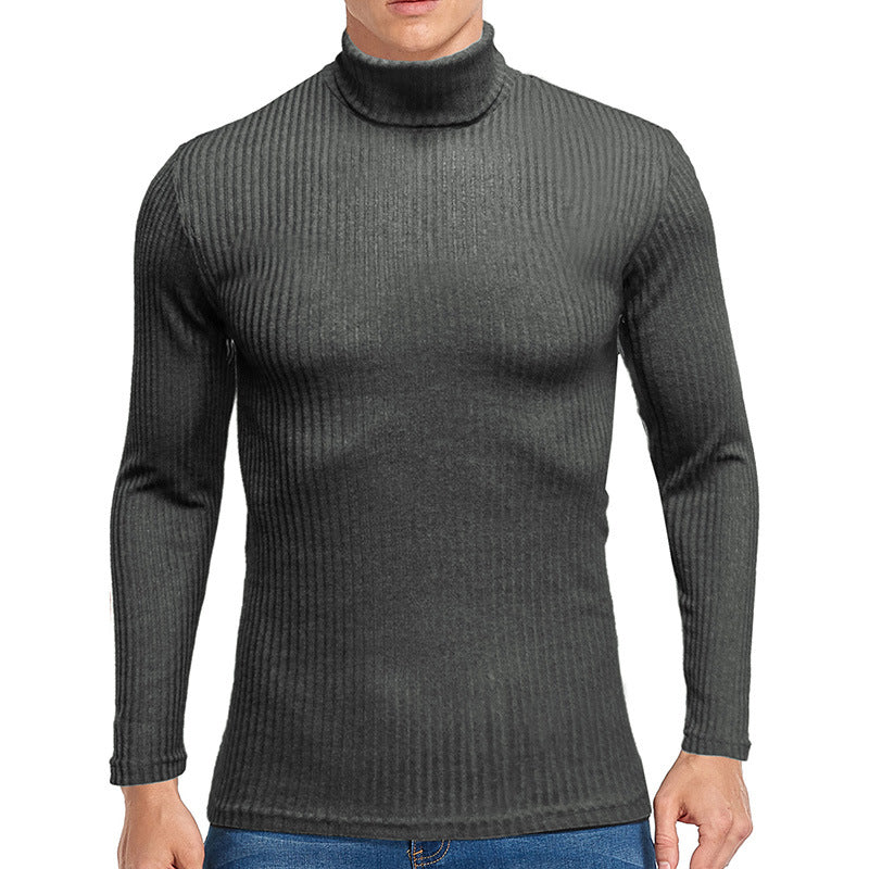 Herrer Langærmet rullekrave sweater i høj kvalitets ribstrik Stilla