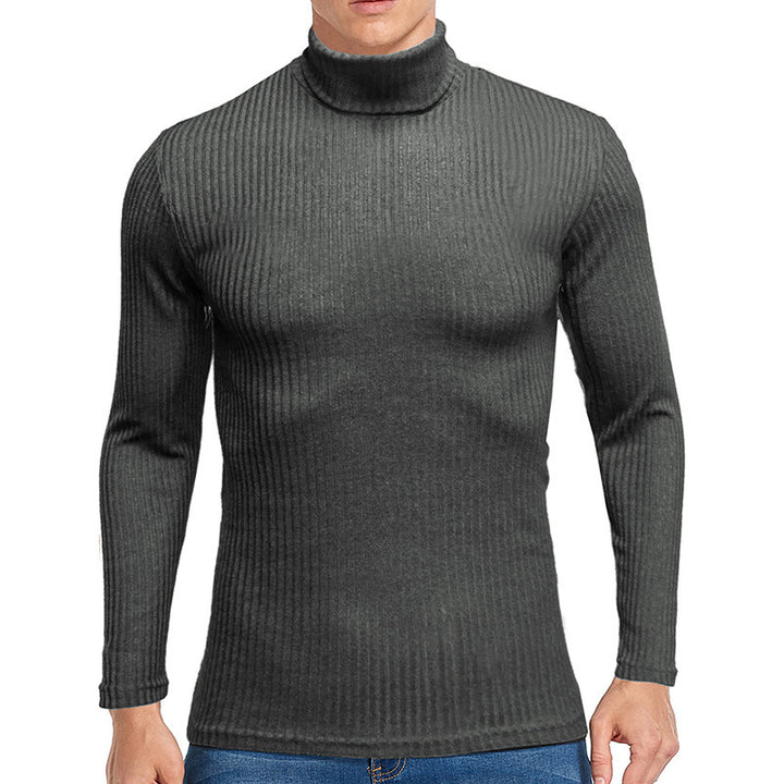 Herrer Langærmet rullekrave sweater i høj kvalitets ribstrik Stilla