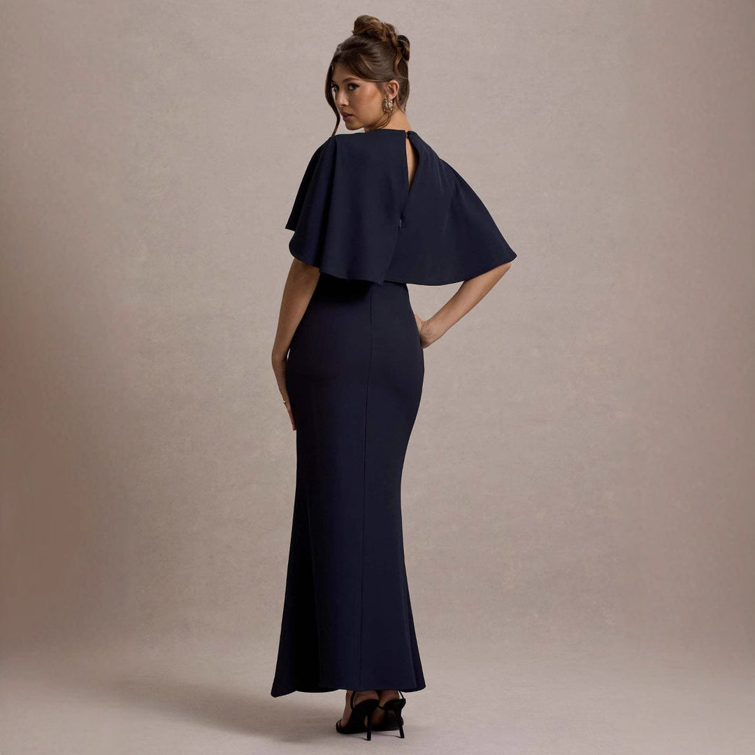 Dame Maxi-aftenkjole med elegante flæsedetaljer Stilla