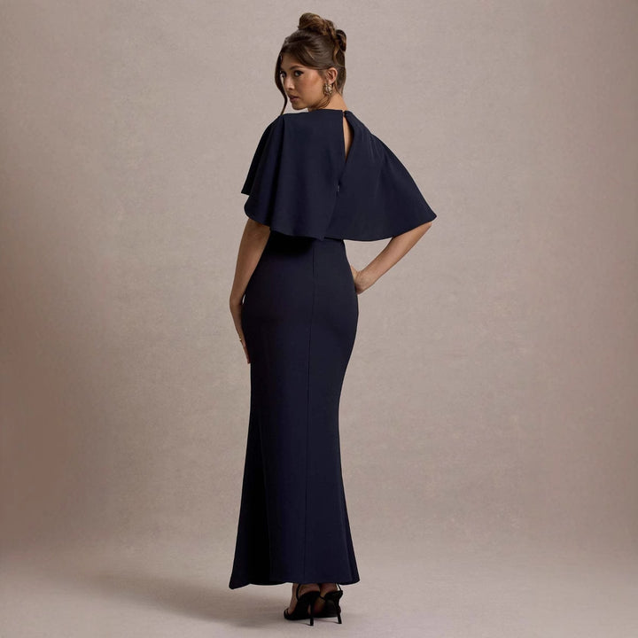 Dame Maxi-aftenkjole med elegante flæsedetaljer Stilla