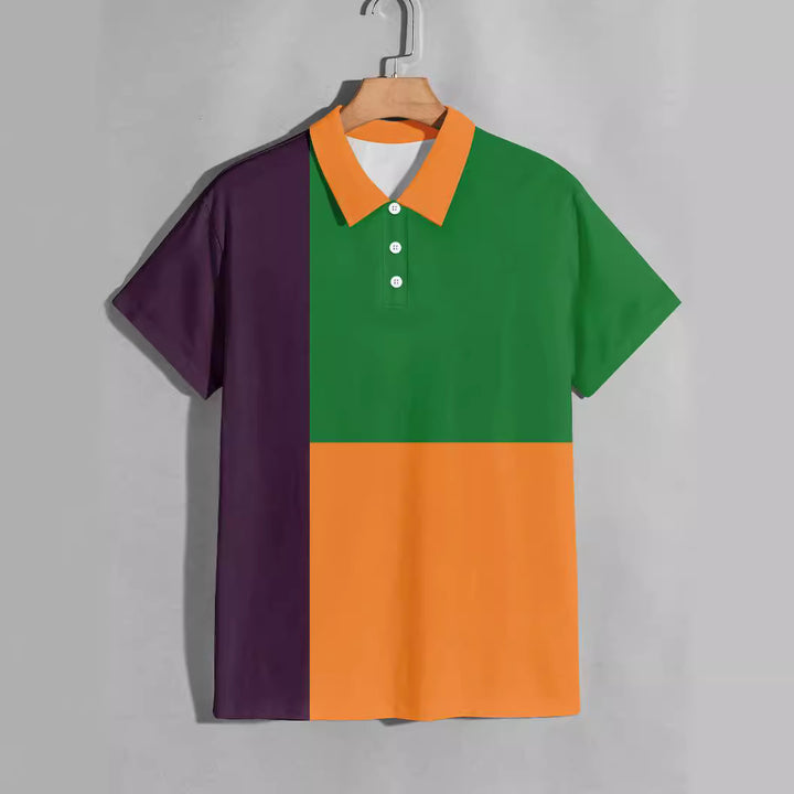 Herrer polo shirt med farveblokdesign og moderne krave Stilla