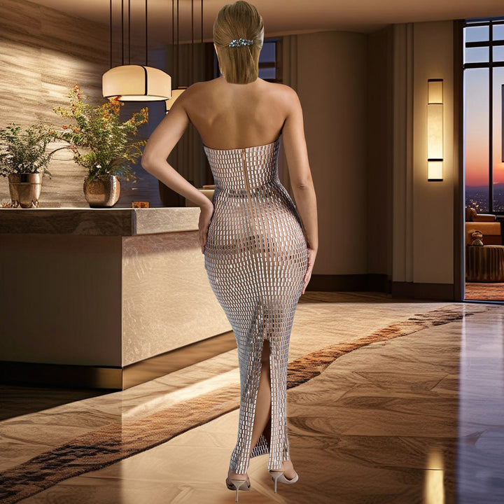 Dame off-shoulder Bodycon maxikjole Stilla