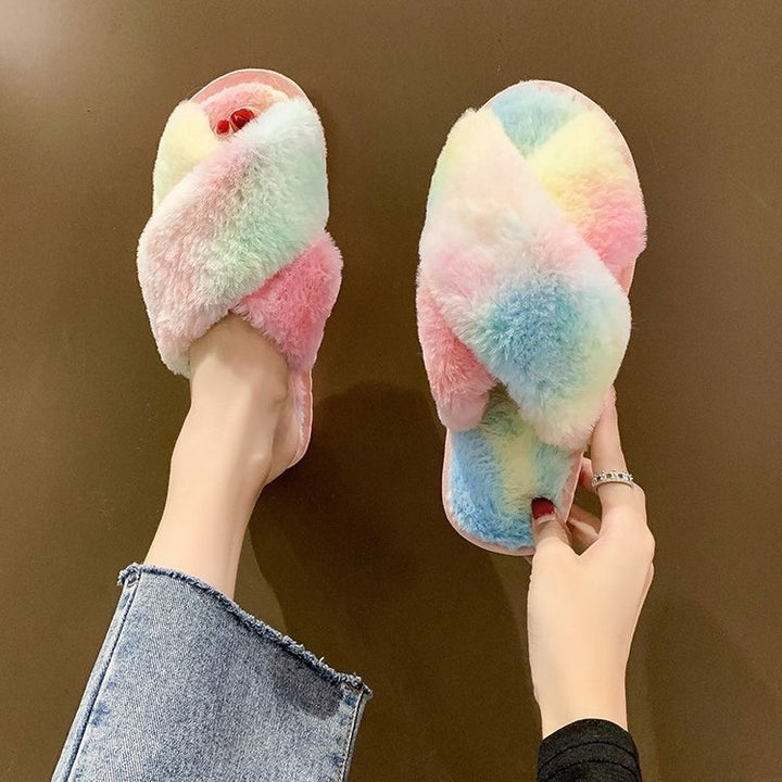 Dame Fluffy Pantofler med komfortabel plywood polstring og trendy design Stilla