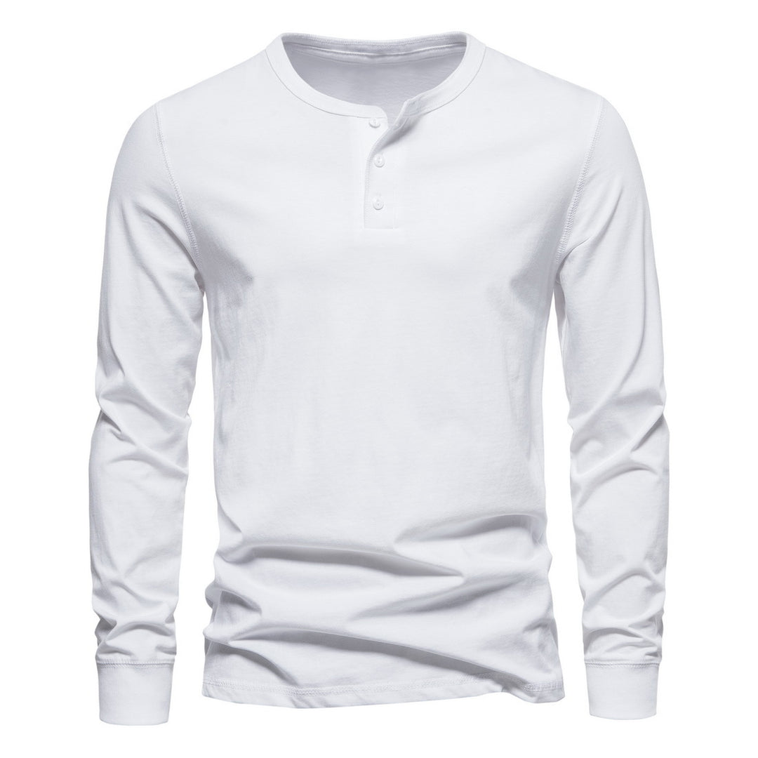 Herre Langærmet Button-Up Henley Skjorte Stilla