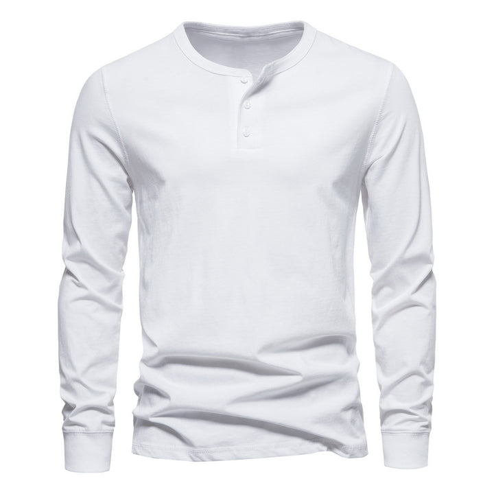 Herre Langærmet Button-Up Henley Skjorte Stilla