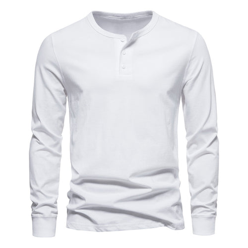 Herre Langærmet Button-Up Henley Skjorte Stilla
